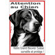 Plaque portail verticale "Attention au Chien, notre Grand Bouvier Suisse surveille et protège" dessin stylisé SEO sans calque