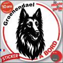 Disque autocollant voiture "Groenendael à Bord" noir et blanc 2 tailles D