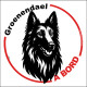Berger Belge Groenendael, sticker autocollant rond "Chien à Bord" disque adhésif vitre voiture SEO sans calque