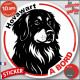 Hovawart, sticker autocollant rond "Chien à Bord" disque adhésif vitre voiture résiste intempéries
