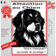 Plaque portail verticale "Attention au Chien, notre Hovawart surveille et protège" dessin stylisé noir et blanc, résiste soleil
