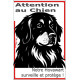 Plaque portail verticale "Attention au Chien, notre Hovawart surveille et protège" dessin stylisé noir SEO sans calque