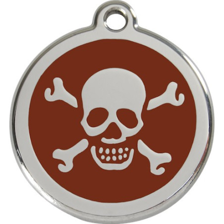 Médailles Identité Drapeau Pirate Marron Chocolat Chien et Chat