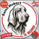Saint-Hubert, sticker autocollant rond "Chien à Bord" disque adhésif vitre voiture résiste intempéries