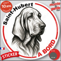 Disque autocollant voiture "Saint-Hubert à Bord" noir et blanc 2 tailles D