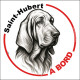 Saint-Hubert, sticker autocollant rond "Chien à Bord" disque adhésif vitre voiture résiste intempéries SEO sans calque