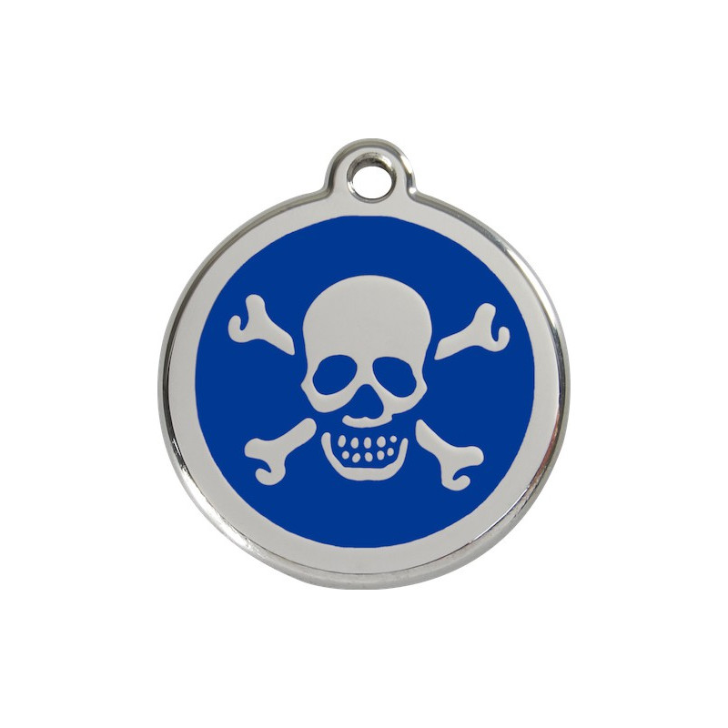 Médailles Identité Drapeau Pirate Bleu Foncé Chien et Chat Médailles Identité Drapeau Pirate Bleu Foncé Chien et Chat