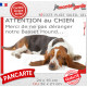 Plaque portail humour "Attention au Chien, Merci de ne pas déranger notre Basset Hound" Photo fatigué résiste intempéries