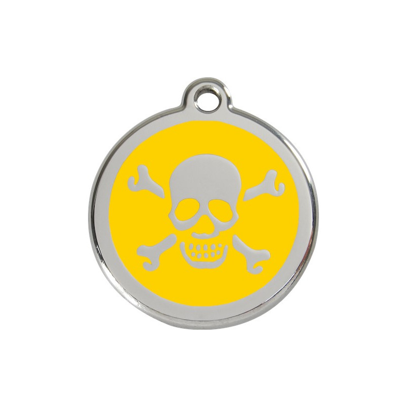 Médailles Identité Drapeau Pirate Jaune Soleil Chien et Chat Médailles Identité Drapeau Pirate Jaune Soleil Chien et Chat