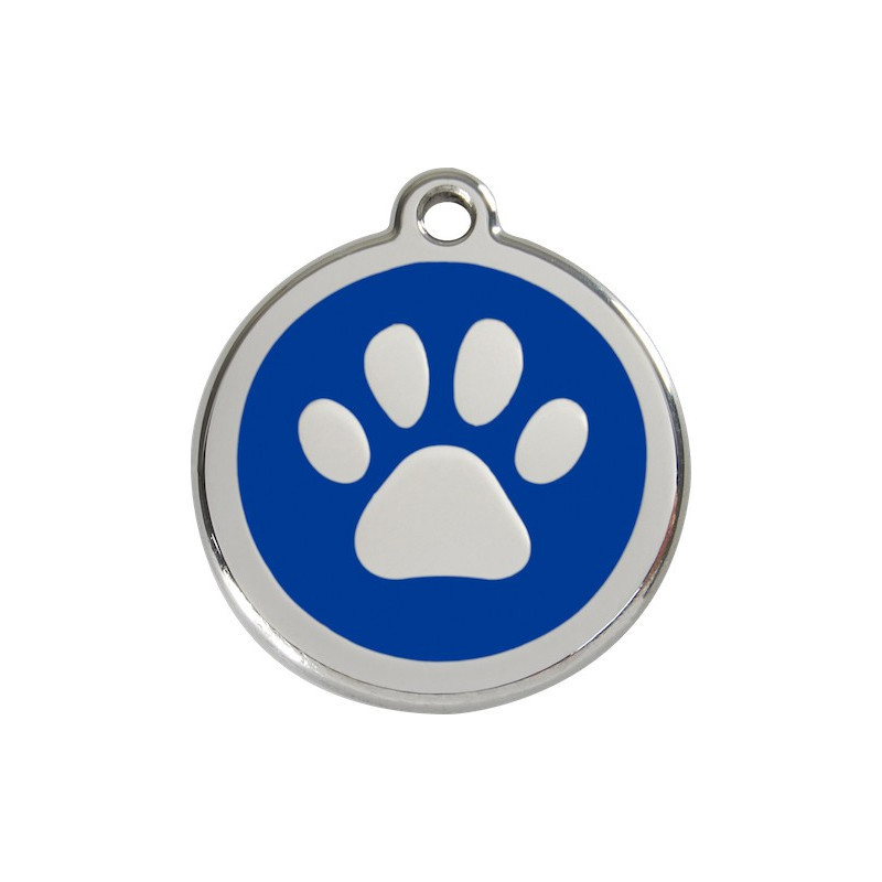 Médailles Identité Bleu Marine Coup de Patte Chien et Chat (gravée avec anneau) Médailles Identité Bleu Marine Coup de Patte Chien et Chat (gravée avec anneau)