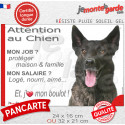 Berger Hollandais, plaque extérieure humour "Attention au Chien, j'aime mon boulot" 2 tailles JOB D