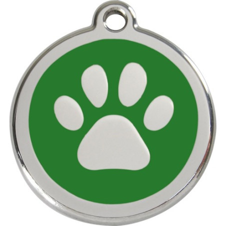 Médailles Identité vert Coup de Patte Chien et Chat (gravée avec anneau)