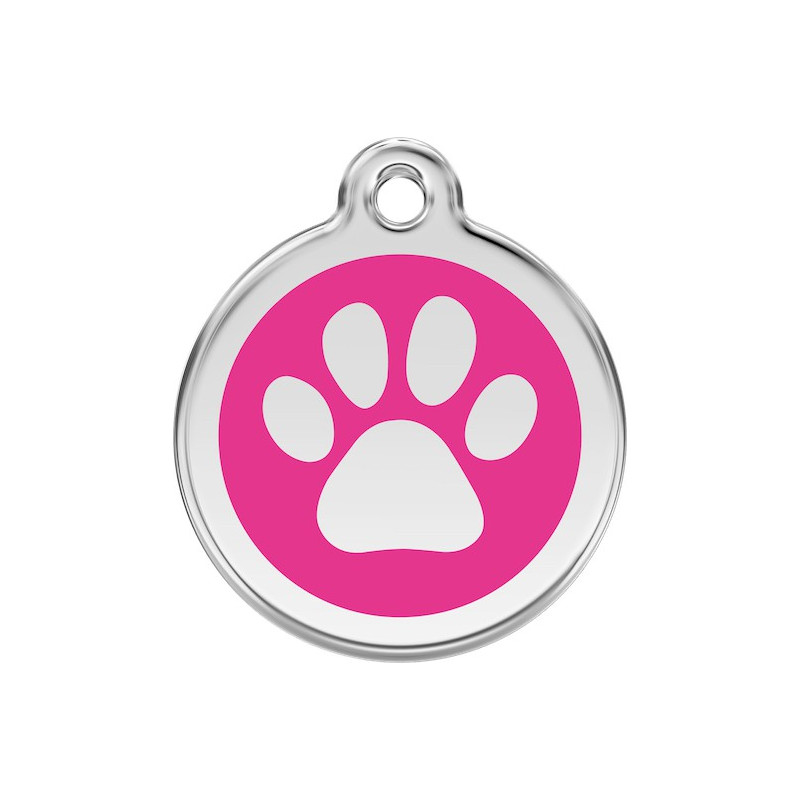 Médailles Identité Fuschia Rose Coup de Patte Chien et Chat (gravée avec anneau) Médailles Identité Fuschia Rose Coup de Patte Chien et Chat (gravée avec anneau)