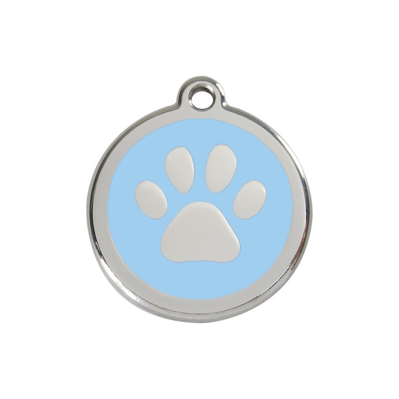 Médailles Identité Bleu Ciel Coup de Patte Chien et Chat (gravée avec anneau)