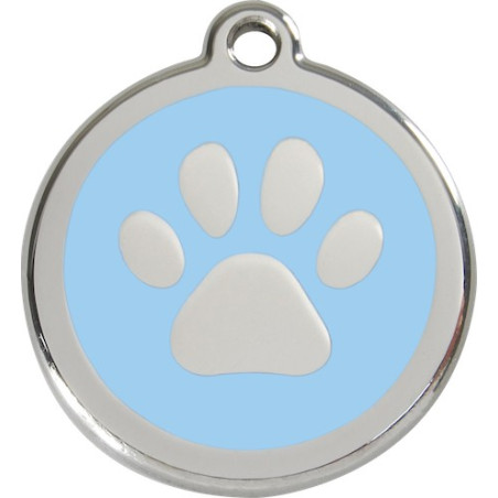 Médailles Identité Bleu Ciel Coup de Patte Chien et Chat (gravée avec anneau)