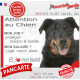 Plaque Attention au Chien humour Beauceron noir et feu – mon job ? protéger maison & famille – j’aime mon job logé nourri aimé…