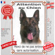 Berger Belge Malinois, plaque portail verticale "Attention au Chien, entrez pas sans autorisation" photo résiste intempéries
