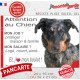 Beauceron arlequin, plaque Attention au Chien humour – mon job ? protéger maison & famille – j’aime mon job logé nourri aimé…
