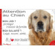 Golden Retriever, plaque Attention au Chien humour – mon job ? protéger maison & famille – j’aime mon job logé nourri aimé…