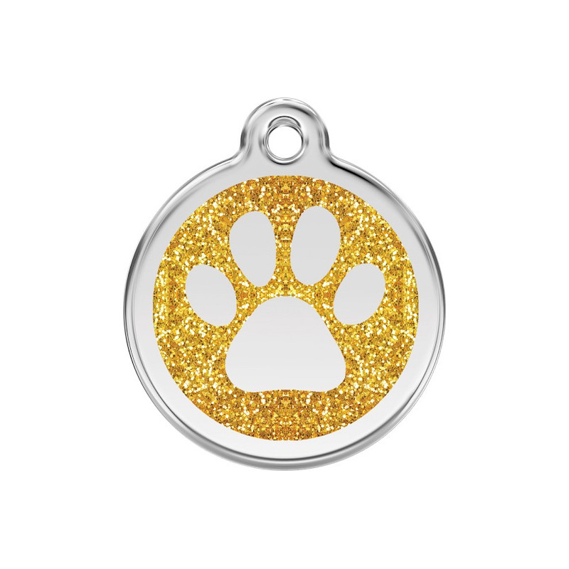 Médailles Identité Jaune Paillettes Coup de Patte Chien et Chat (gravée avec anneau) Médailles Identité Jaune Paillettes Coup de Patte Chien et Chat (gravée avec anneau)