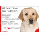 Labrador Sable, plaque Attention au Chien humour – mon job ? protéger maison & famille – j’aime mon job logé nourri aimé…