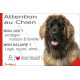 Leonberg, plaque Attention au Chien humour – mon job ? protéger maison & famille – j’aime mon job logé nourri aimé…