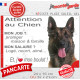 Berger Belge Malinois, plaque Attention au Chien humour – mon job ? protéger maison & famille – j’aime mon job logé nourri aimé…