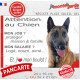 Berger Belge Malinois, plaque Attention au Chien humour – mon job ? protéger maison & famille – j’aime mon job logé nourri aimé…