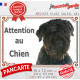 Bouvier des Flandres, plaque portail extérieure "Attention au Chien" photo résiste intempéries