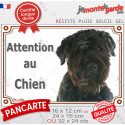 Bouvier des Flandres, plaque portail extérieure "Attention au Chien" 3 tailles LUXE D