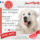 Montagne des Pyrénées, plaque Attention au Chien humour – mon job ? protéger maison & famille – j’aime mon job logé nourri aimé…