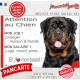 Rottweiler XL, plaque Attention au Chien humour – mon job ? protéger maison & famille – j’aime mon job logé nourri aimé… Rott