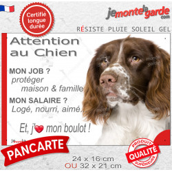Springer Anglais foie, plaque Attention au Chien humour – mon job ? protéger maison & famille – j’aime mon job logé nourri aimé…