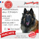 Berger Belge Tervueren, plaque Attention au Chien humour – mon job ? protéger maison & famille – j’aime mon job logé nourri aimé