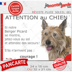 Berger Picard, plaque humour "Attention au Chien, Jetez Vous au Sol" 2 tailles JET D
