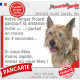 Berger Picard, plaque extérieure humour "parcourt distance Niche-Portail moins 3 secondes, rapide" photo attention au chien