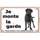 Labrador Noir entier, plaque portail extérieure "je Monte la Garde, entrez à vos risques et périls" photo résiste intempéries