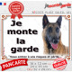Berger Belge Malinois, Plaque portail "Je Monte la Garde, entrez à vos risques et périls" photo résiste intempéries