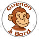 sticker rond "Guenon à Bord" humour absurde voiture remorque photo tête Disque autocollant adhésif marrant singe