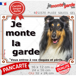 Colley tricolore, plaque portail "Je Monte la Garde, risques périls" 3 Tailles LUXE D