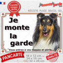 Colley tricolore, plaque portail "Je Monte la Garde, risques périls" 3 Tailles LUXE D