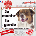 Berger Australien Tricolore rouge, plaque extérieure "Je Monte la Garde, risques périls" 3 tailles LUX E