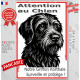 Plaque portail verticale "Attention au Chien, notre Griffon Korthals surveille et protège" dessin stylisé noir, résiste soleil