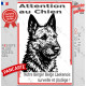 Plaque portail verticale "Attention au Chien, notre Berger Belge Laekenois surveille et protège" dessin stylisé, résiste soleil