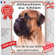 Bullmastiff Fauve, Plaque Portail verticale "Attention au Chien, entrez pas sans autorisation" résiste intempéries