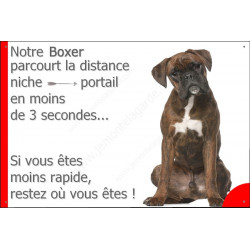 Boxer Bringé Assis, plaque "distance Niche - Portail" 24 cm 3SEC