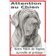 Plaque portail verticale "Attention au Chien, notre Mâtin de Naples surveille et protège" dessin stylisé, résiste intempéries
