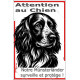 Plaque portail verticale "Attention au Chien, notre Münsterländer surveille et protège" dessin stylisé, résiste intempéries