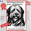 Plaque verticale "Attention au Chien, notre Nizinny surveille et protège" 2 tailles D