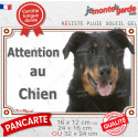 Beauceron noir et feu, plaque extérieure photo "Attention au Chien" 3 tailles LUX E